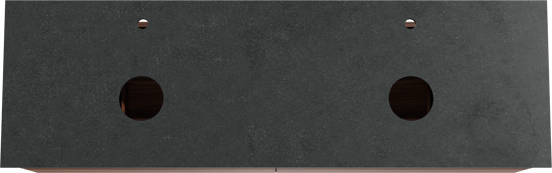 Balmani Mitra meuble salle de bains suspendu 180 x 55 cm noyer avec Facetta tablette double en granit noir