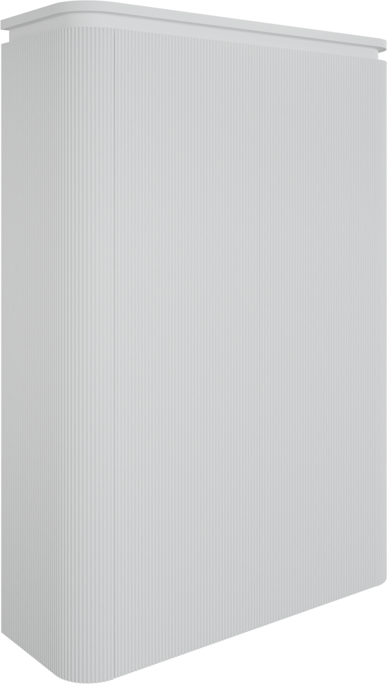Balmani Moon zwevende badkamerkast mat wit 90 x 32 x 130 cm vert. sym. groef