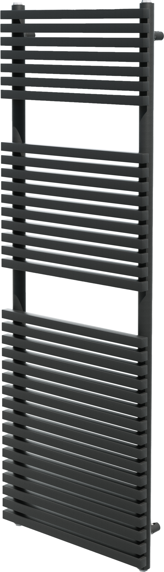 Vipera Vesuvio einzel Handtuchheizkörper 50 x 150 cm elektrische Heizung schwarz matt Seiten- und Mittelanschluss 1.044W, inkl. Widerstand, nicht für Deutschland geeignet