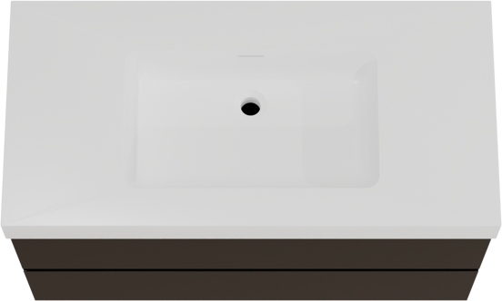 Storke Edge zwevend badmeubel 105 x 52 cm mat zwart met Mata High enkele wastafel in solid surface mat wit