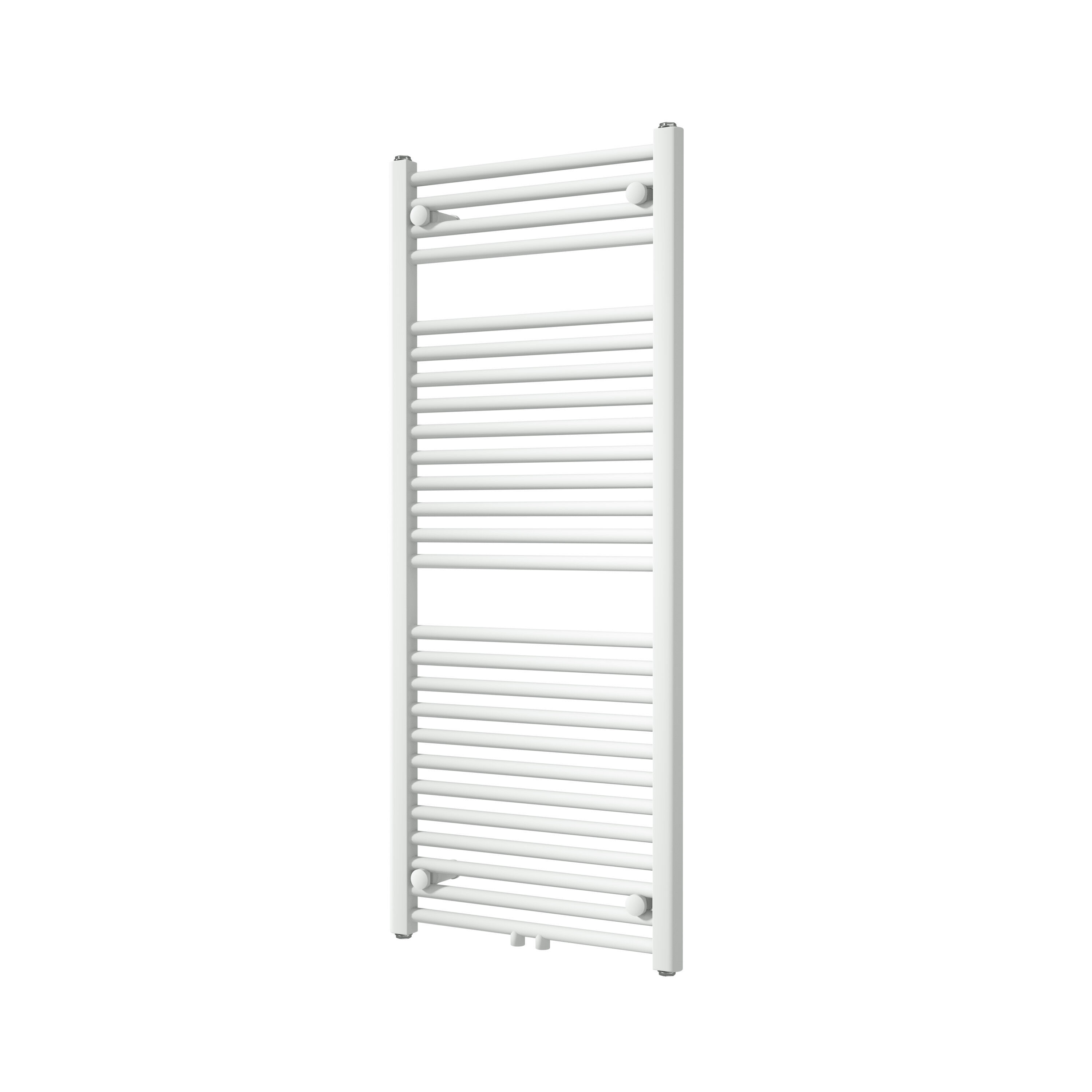 Vipera Kanza enkele handdoekradiator 50 x 120 cm centrale verwarming mat wit zij- en middenaansluiting 543W