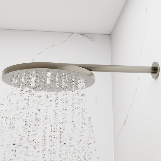Blaufoss Nola 300 Tête de douche rond 30 cm avec support mural brushed CoolMetal