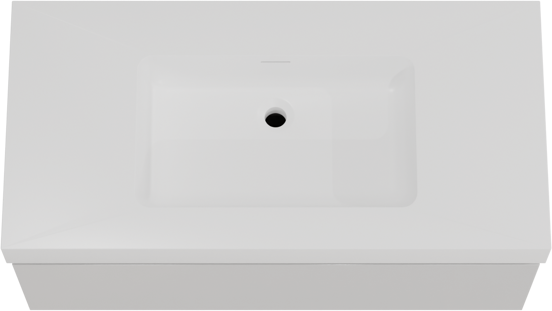Storke Edge meuble salle de bains suspendu 105 x 52 cm blanc brillant avec Mata High plan simple en solid surface blanc mat