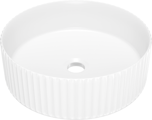 Luca Varess Verona Aufsatzwaschbecken: Weiß matte Keramik, rund, Ø 36 cm