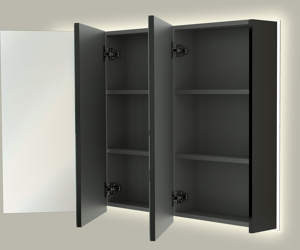 Linie Montro armoire de toilette lumineuse 120 x 75 cm noir mat