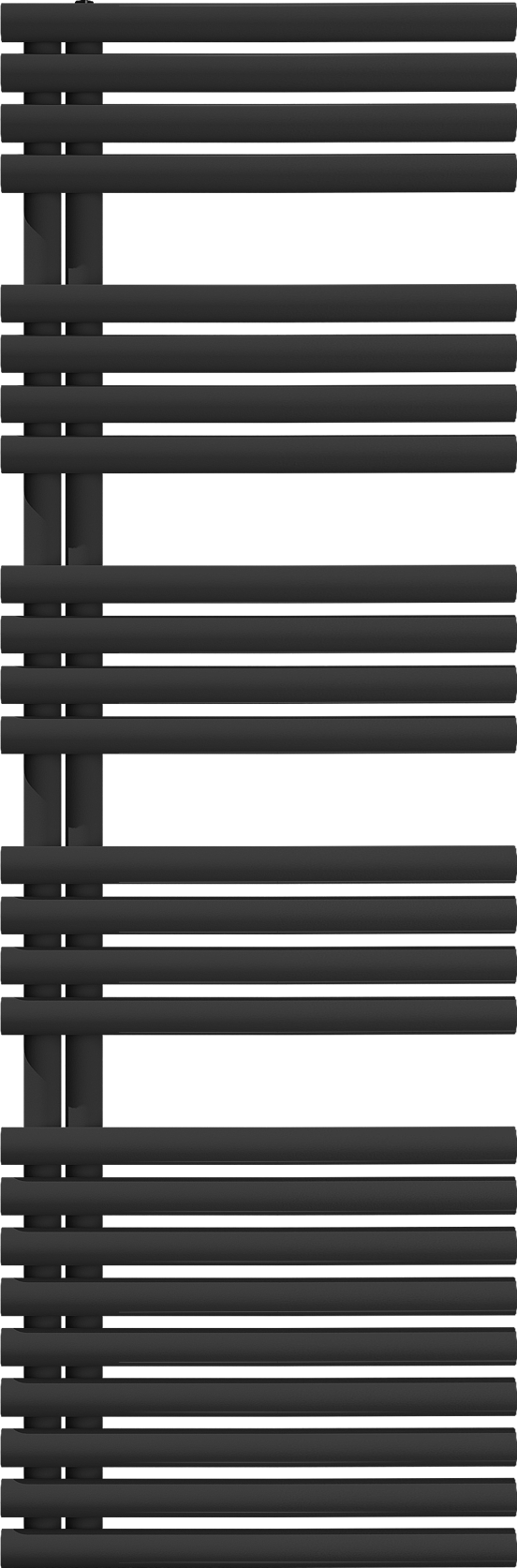 Vipera Avila enkele handdoekradiator 60 x 187cm centrale verwarming mat zwart middenaansluiting 1055W