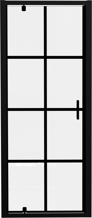 Luca Varess Vidor porte pivotante 80 x 190 cm verre Square profil noir mat