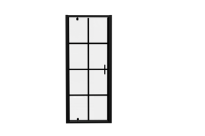 Luca Varess Vidor Duschtür: Drehtür, 80 x 190 cm, Square Glas, Schwarzes Profil, matt