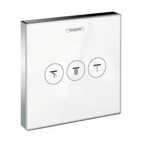 Hansgrohe Showerselect Glass thermostatische inbouw douchekraan 3 functies glanzend chroom en wit