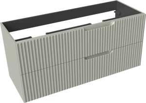 Linie Ribbo hängender Waschbeckenunterschrank: 120 x 46 cm, Greige, 2 Schubladen