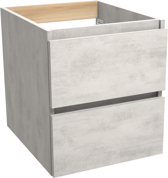 Balmani Lucida zwevende wastafelonderkast 45 x 55 cm beton zilvergrijs 2 lades