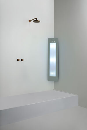 Sunshower Plus M d'angle en saillie en organic grey avec lumière infrarouge et UV