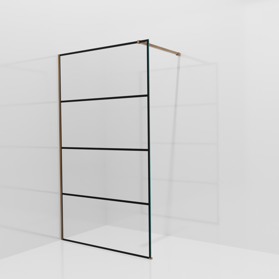 Balmani Modular inloopdouche: 120 x 200 cm, Lined met coating, Brushed Rosegold profielen
