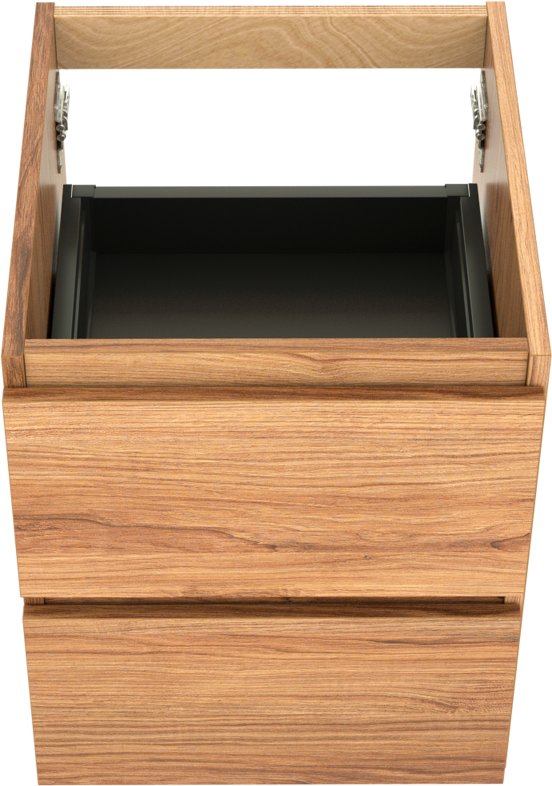 Balmani Lucida hängender Waschbeckenunterschrank: 45 x 55 cm, Teak, 2 Schubladen