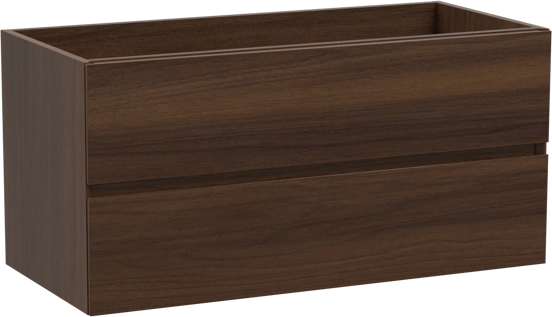Storke Edge meuble sous-vasque suspendu 100 x 46 cm noyer 2 tiroirs