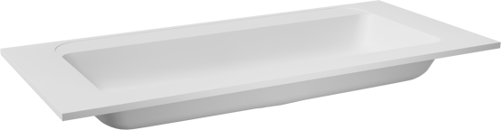 Balmani Tablo Strada enkele wastafel matte composietmarmer (wit) 120 x 55 cm