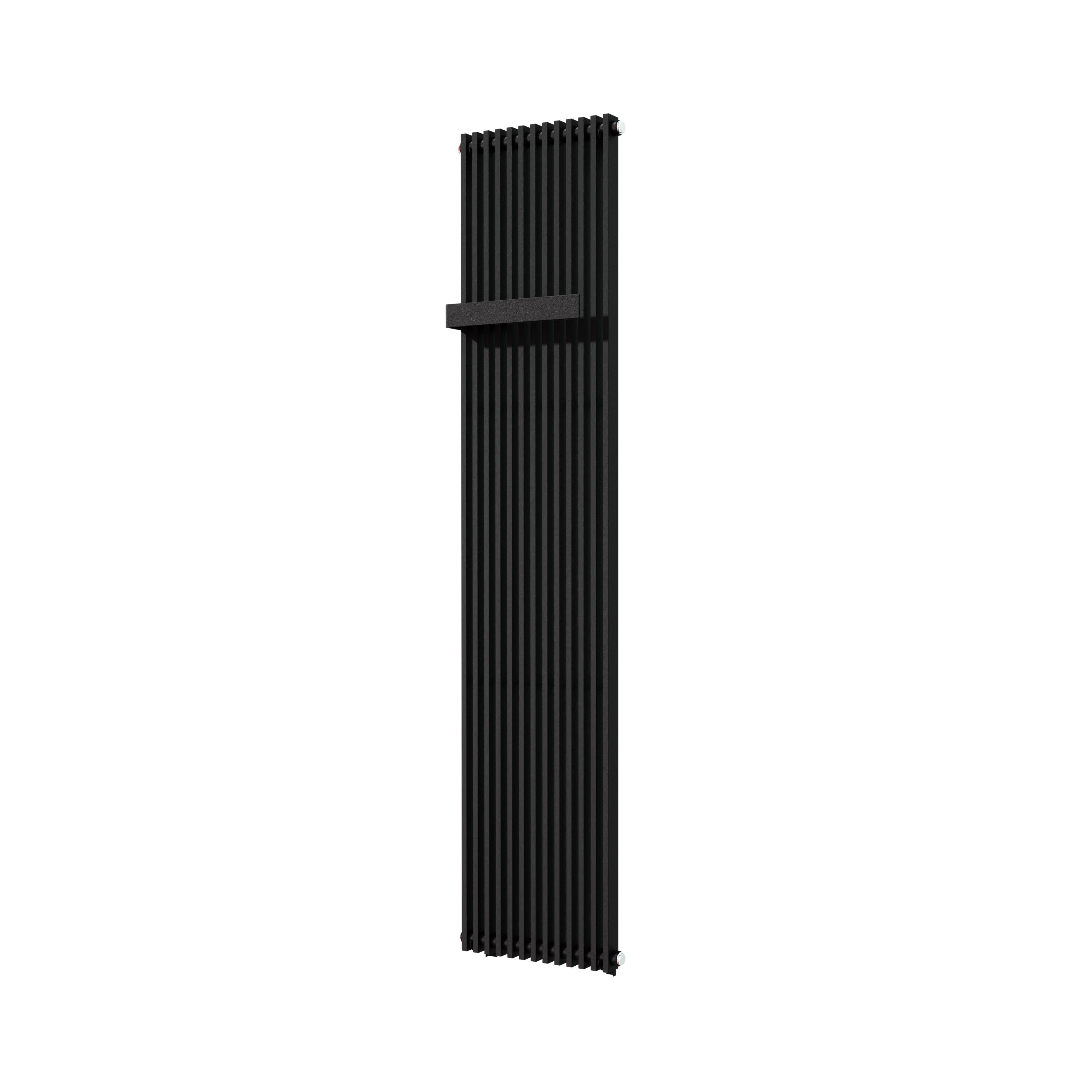 Vipera Corrason enkele badkamerradiator 40 x 180 cm centrale verwarming mat zwart zijaansluiting 1,339W