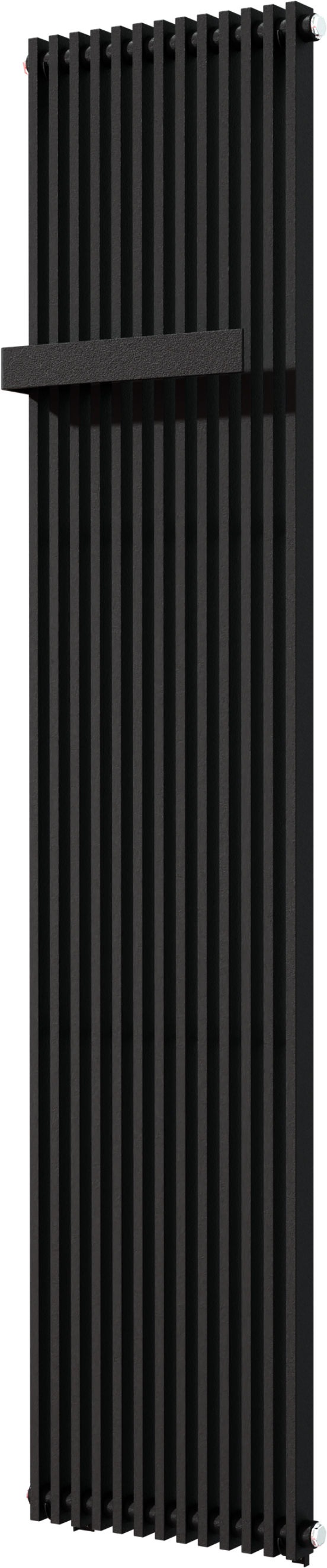 Vipera Corrason enkele badkamerradiator 40 x 180 cm centrale verwarming mat zwart zijaansluiting 1.339W