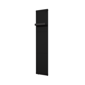 Vipera Corrason enkele badkamerradiator 40 x 180 cm centrale verwarming mat zwart zijaansluiting 1.339W