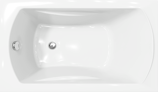 Linie Tessa Mini baignoire encastrable simple 120 x 70 cm acrylique blanc brillant