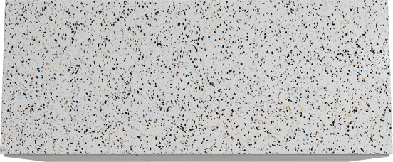 Storke Edge staand badmeubel 130 x 52 cm beton donkergrijs met Tavola enkel of dubbel wastafelblad in mat wit/zwart terrazzo
