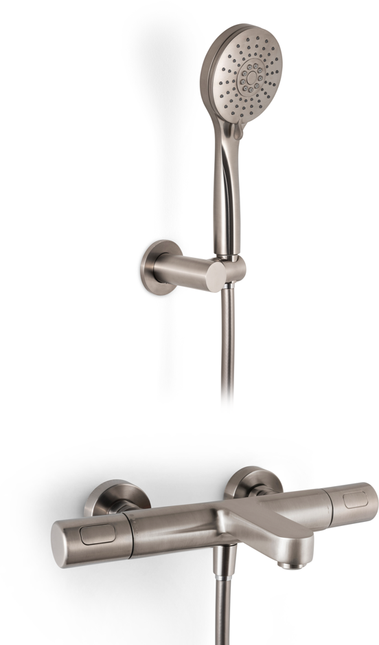 Blaufoss Apollo robinet baignoire  thermostatique montage mural extérieur brushed CoolMetal