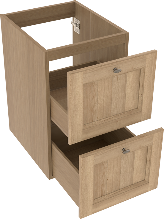 Balmani Lemon staande wastafelonderkast 45 x 55 cm verweerde eik 2 lades