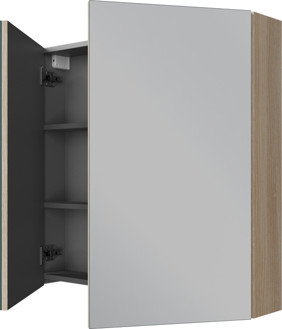 Linie Montro armoire de toilette 80 x 75 cm chêne clair