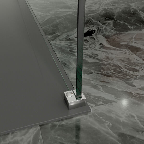 Balmani Modular inloopdouche 80 x 200 cm helder glas met matte strook glanzend chroom profiel