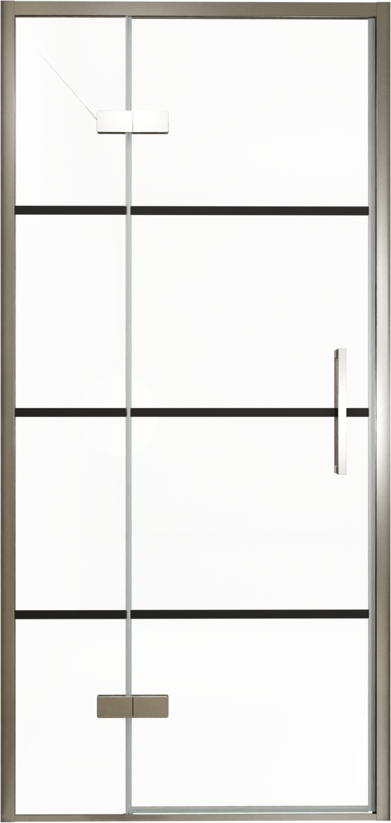 Balmani Senses Design douche draaideur links 100 cm x 210 cm Lined glas, Brushed GunMetal profielen, met coating