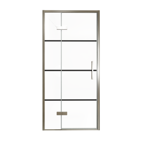 Balmani Senses Design douche draaideur links 100 cm x 210 cm Lined glas, Brushed GunMetal profielen