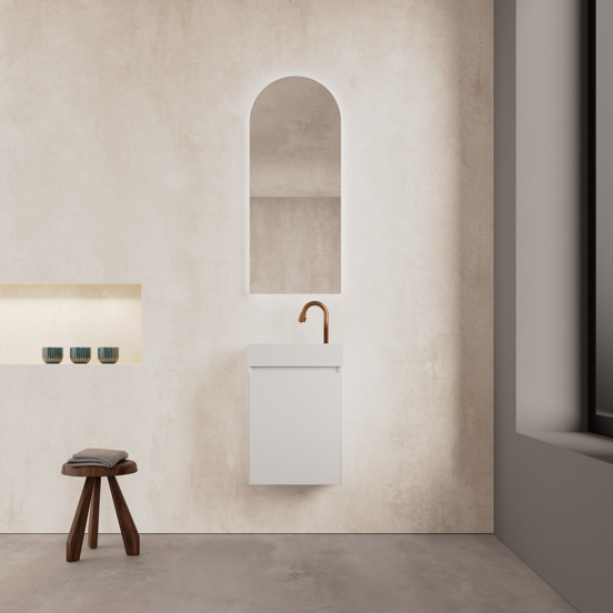Balmani Giro Arco rondboog badkamerspiegel 35 x 80 cm met spiegelverlichting