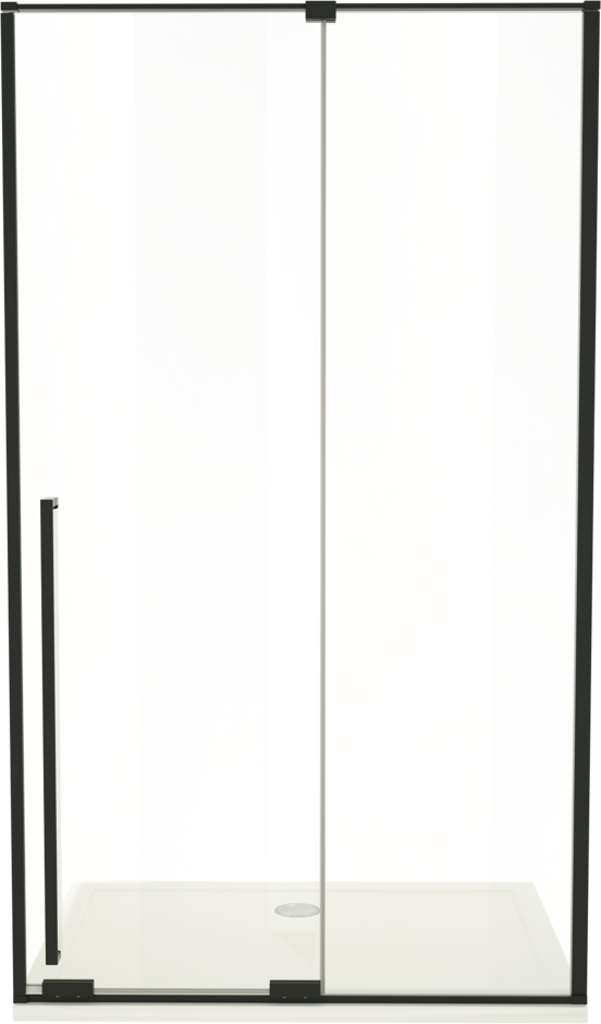 Luca Varess Stilus porte coulissante 120 x 200 cm verre transparent profil noir mat