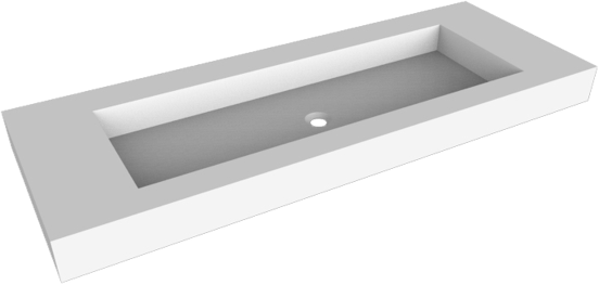 Balmani Modus plan simple pour 2 trous de robinet mat Solid Surface 150 x 55 cm