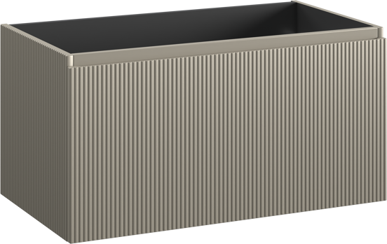 Storke Ribs hängender Waschbeckenunterschrank: 95 x 52 cm, Seidengrau, 2 Schubladen