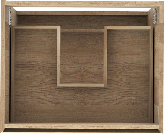 Balmani Mitra hängender Bad-Unterschrank, 67,5 x 55 cm, Eiche Natur, 2 Schubladen