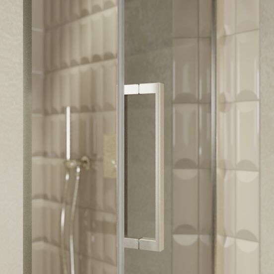 Balmani Senses Design porte pivotante à droite 90 cm x 210 cm verre Miroir Reflex, Profil Brushed CoolMetal, coating inclus