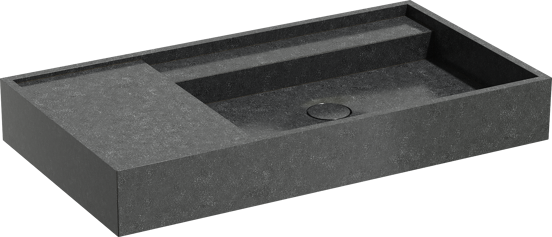 Balmani Cubo Waschtisch, rechts, Granit poliert, 90 x 49 cm