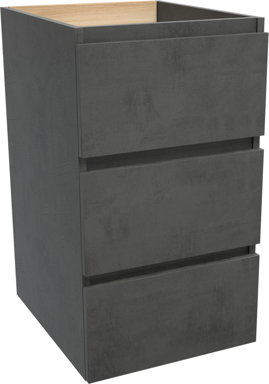 Balmani Lucida staande wastafelonderkast 45 x 55 cm beton donkergrijs 3 lades