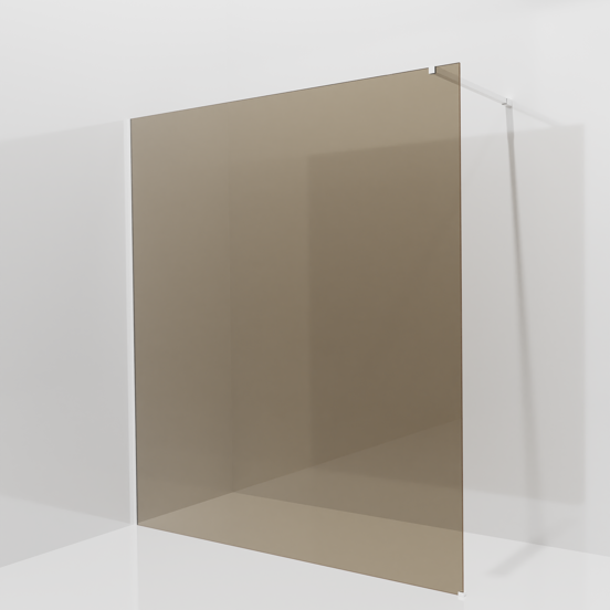 Balmani Modular inloopdouche: 180 x 200 cm, Brons glas met coating, Mat witte profielen