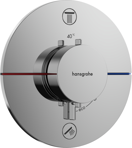 Hansgrohe Showerselect Comfort S inbouw thermostaat 2 uitgangen glanzend chroom