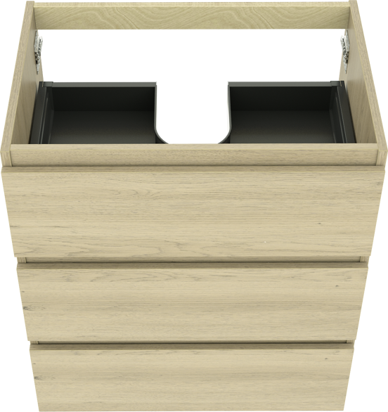 Balmani Lucida meuble sous-lavabo a poser 75 x 55 cm chêne vieilli 3 tiroirs