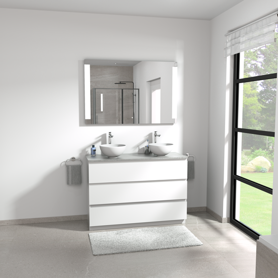 Linie Lavo vasque à poser porcelaine blanc mat rond Ø 32 cm