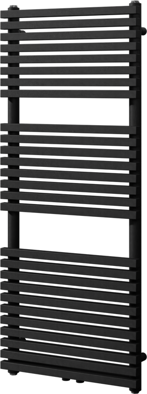 Vipera Vesuvio enkele handdoekradiator 50 x 120 cm centrale verwarming mat zwart zij- en middenaansluiting 872W