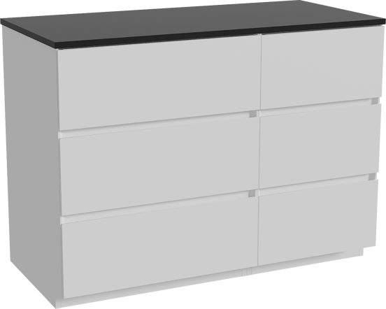 Storke Edge staand badkamermeubel 110 x 52 cm mat wit met Panton enkel tablet in gepoedercoate mdf mat zwart
