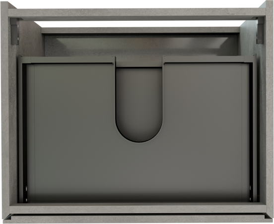Storke Edge meuble sous-vasque a poser 65 x 52 cm béton gris foncé 3 tiroirs