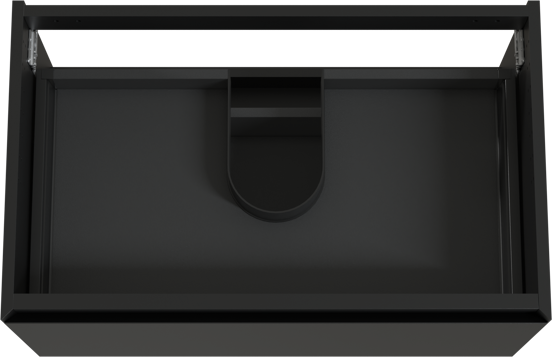 Balmani Idra hängender Waschbeckenunterschrank: 90 x 55 cm, Schwarz matt, 2 Schubladen