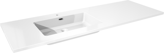 Storke Diva asymmetrisch linkse wastafel glanzend composiet marmer 150 x 52 cm