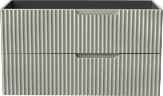 Linie Ribbo zwevende wastafelonderkast 100 x 46 cm greige 2 lades