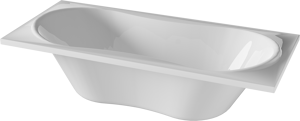Luca Varess Trasime 2-Personen-Einbaubadewanne: 180 x 80 cm, Acryl, Weiß glänzend